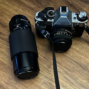 Canon AE-1 Program 35mm SLR with lens combo